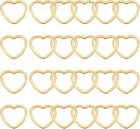 UNICRAFTALE 50pc 304 Stainless Steel Linking Ring Charms 14mm Long Heart Metal Connector Ring Necklace Bracelet Pendant Connector for Jewelry Making in Saudi Arabia
