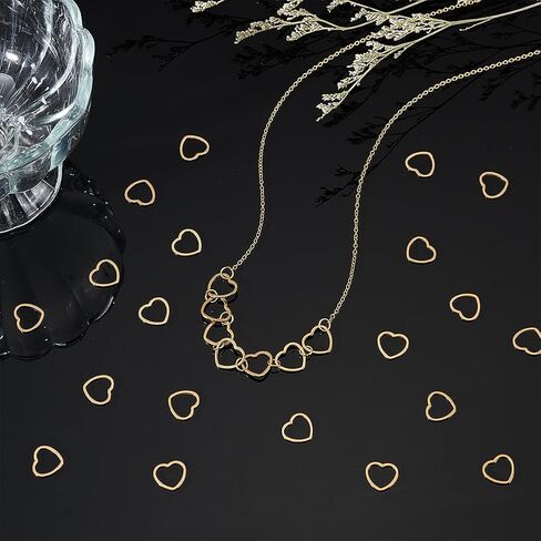 UNICRAFTALE 50pc 304 Stainless Steel Linking Ring Charms 14mm Long Heart Metal Connector Ring Necklace Bracelet Pendant Connector for Jewelry Making in Saudi Arabia