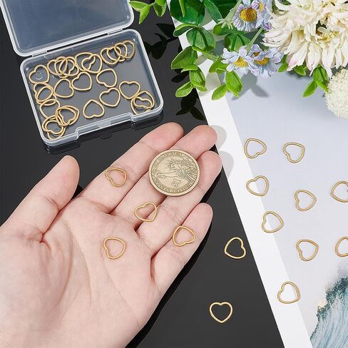 UNICRAFTALE 50pc 304 Stainless Steel Linking Ring Charms 14mm Long Heart Metal Connector Ring Necklace Bracelet Pendant Connector for Jewelry Making in Saudi Arabia