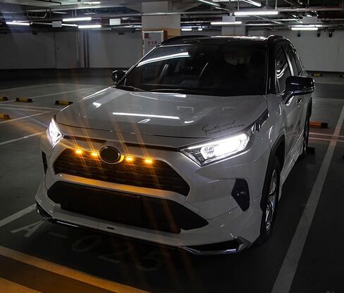 iJDMTOY Smoked Lens Front Grille TRD Style Xenon White LED Lighting Kit Compatible with Toyota 2019-up RAV4, Includes (4) 12-SMD Smoke Cover LED Grille Lights & Wiring Harness in Saudi Arabia