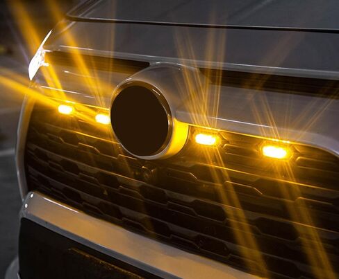 iJDMTOY Smoked Lens Front Grille TRD Style Xenon White LED Lighting Kit Compatible with Toyota 2019-up RAV4, Includes (4) 12-SMD Smoke Cover LED Grille Lights & Wiring Harness in Saudi Arabia