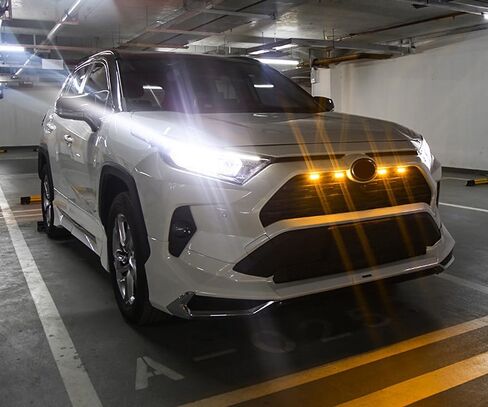 iJDMTOY Smoked Lens Front Grille TRD Style Xenon White LED Lighting Kit Compatible with Toyota 2019-up RAV4, Includes (4) 12-SMD Smoke Cover LED Grille Lights & Wiring Harness in Saudi Arabia