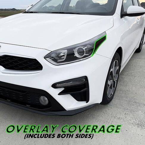 Slickmod Precut Vinyl Smoke Lint لعام 2019-2021 Kia Forte Headlight (2. مقطوع الأمامي ، 20 ٪ دخان مظلم) in Saudi Arabia