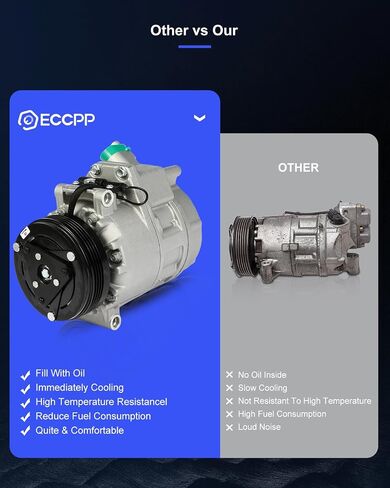 ECCPP AC Compressor with Clutch CSV717 Fast Cooling Fit for BMW X5 3.0L 2002-2005 2006 Air Conditioning Compressor 4 Grooves in Saudi Arabia