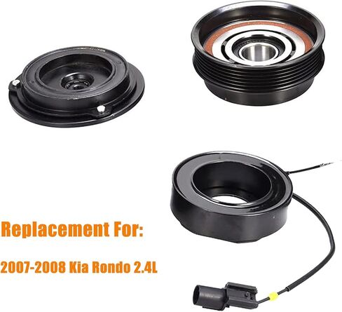 A/C Compressor Clutch Assembly Kit Plate Pulley Bearing Coil 977012D600 Replacement for Kia Rondo 2.4L 2007-2008, AC Air Conditioning Compressor Clutch Coil Auto Repair Kit Compatible with Kia Rondo in Saudi Arabia