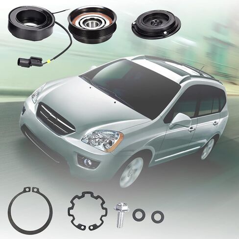 A/C Compressor Clutch Assembly Kit Plate Pulley Bearing Coil 977012D600 Replacement for Kia Rondo 2.4L 2007-2008, AC Air Conditioning Compressor Clutch Coil Auto Repair Kit Compatible with Kia Rondo in Saudi Arabia