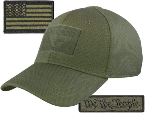 Condor Fitted Tactical Cap Bundle - We The People & USA Patches - Choose Size in Kuwait