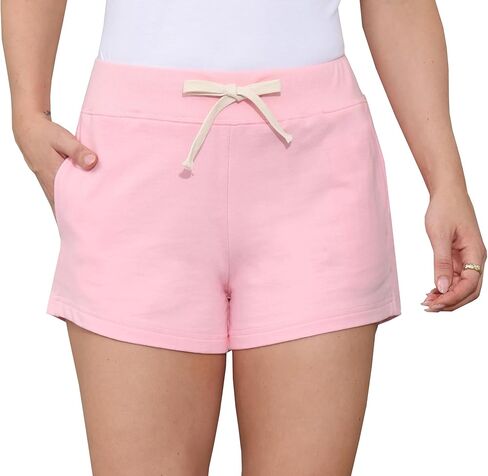Womens Summer Shorts Comfy Elastic Waist Drawstring Sweat Athletic Casual Shorts with Pockets in Kuwait