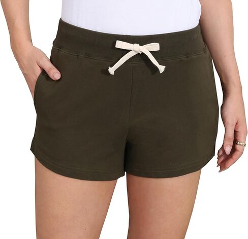 Womens Summer Shorts Comfy Elastic Waist Drawstring Sweat Athletic Casual Shorts with Pockets in Kuwait