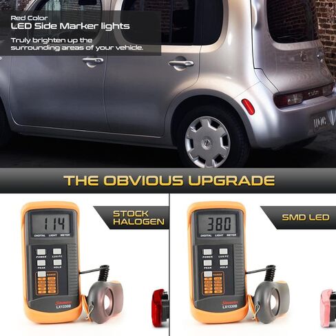 VIPMOTOZ الأمامية الأمامية الكاملة LED الجانب الخلفي مصابيح العلامة المتوافقة مع 2009-2014 NISSAN CUBE Chrome Housing Clear Clear Place Distric in Saudi Arabia
