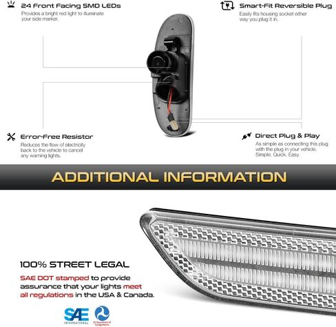 VIPMOTOZ الأمامية الأمامية الكاملة LED الجانب الخلفي مصابيح العلامة المتوافقة مع 2009-2014 NISSAN CUBE Chrome Housing Clear Clear Place Distric in Saudi Arabia