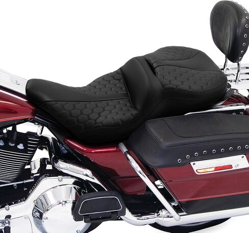 TCT-MOTORPARTS Black Blue Driver Passenger SEAT 2-UP FIT لـ HARLEY ELECTRA GLIDE ULTRA CLASSIC Standard FLHTC 1997-2007 in Saudi Arabia