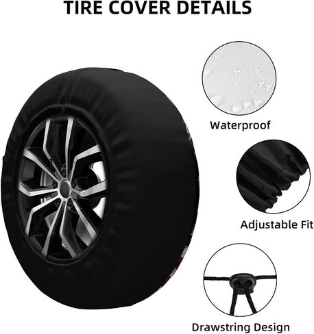 Sunflower American Flag Fark Cover Tyre Tire Cover مقاوم للماء واقية من أغطية إطارات العجلات العالمية المقاوم للماء للمقطورات للمقطورات SUV RV Travel Camper 17 Inch in Kuwait