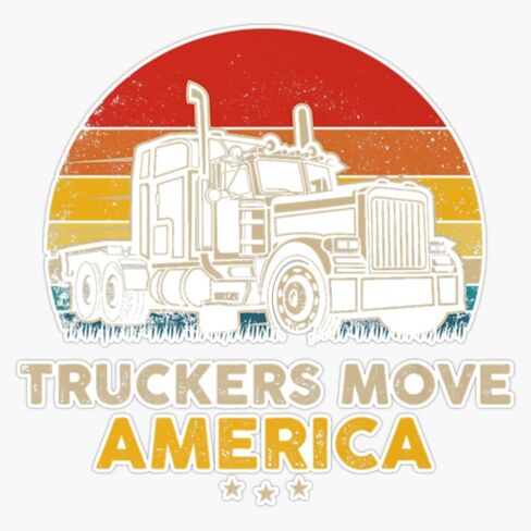 Truckers Move America Truckers Move America Sticker Bumper Sticker Vinyl Decal 5" in Saudi Arabia