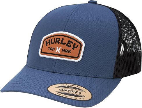 Hurley Men's Trucker Hat - Curved Bill Regular Fit Left Coast Baseball Cap for Men - Snap Back Mesh Panel Ball Cap in Saudi Arabia