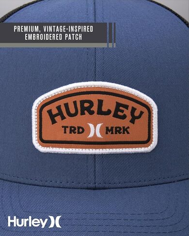 Hurley Men's Trucker Hat - Curved Bill Regular Fit Left Coast Baseball Cap for Men - Snap Back Mesh Panel Ball Cap in Saudi Arabia