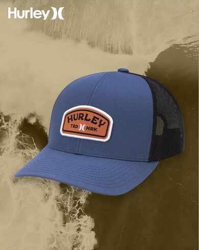 Hurley Men's Trucker Hat - Curved Bill Regular Fit Left Coast Baseball Cap for Men - Snap Back Mesh Panel Ball Cap in Saudi Arabia