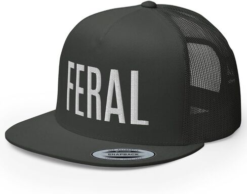 NG Feral Flated Flat Bill Bill Trucker Hat High Crown Cape Wild Cape in Kuwait