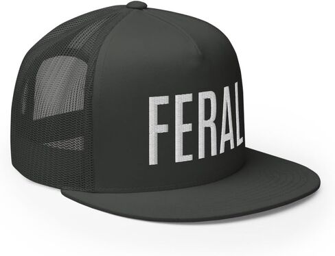 NG Feral Flated Flat Bill Bill Trucker Hat High Crown Cape Wild Cape in Kuwait