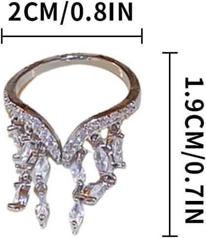 Minimalist Cross Band Rings for Women | Adjustable Dainty Design Eternity Band | Copper Plated Silver/Gold Cubic Zirconia for Statement Promise Rings for Women in Saudi Arabia