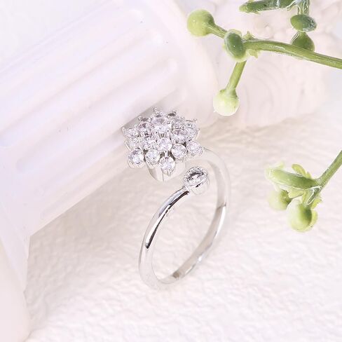 Minimalist Cross Band Rings for Women | Adjustable Dainty Design Eternity Band | Copper Plated Silver/Gold Cubic Zirconia for Statement Promise Rings for Women in Saudi Arabia
