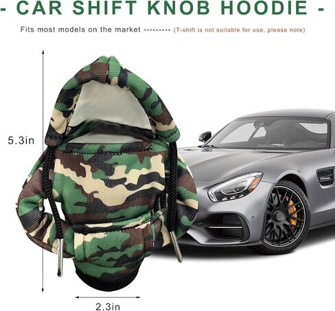 Car Gear Shift Hoodie, Funny Hoodie Automotive Shift Knob Cover Cute Interior Gear Lever Decoration, Fashionable Sweater Shirt Novelty Shifter Stick Protector for SUV Truck RV (Starry Sky) in Kuwait