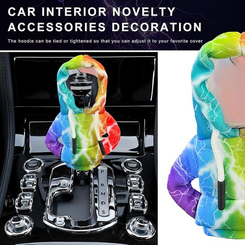 Car Gear Shift Hoodie, Funny Hoodie Automotive Shift Knob Cover Cute Interior Gear Lever Decoration, Fashionable Sweater Shirt Novelty Shifter Stick Protector for SUV Truck RV (Starry Sky) in Kuwait