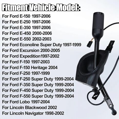 5C3Z-7210-AAA Automatic Transmission Gear Shifter Lever Handle Overdrive Switch with Connector Fit for 1997-2006 Ford F-250 F-350 F-450 F-550 Super Duty, E150-550 in Saudi Arabia