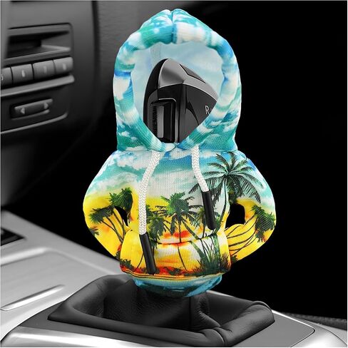 Car Gear Shift Hoodie, Funny Hoodie Automotive Shift Knob Cover Cute Interior Gear Lever Decoration, Fashionable Sweater Shirt Novelty Shifter Stick Protector for SUV Truck RV (Starry Sky) in Saudi Arabia