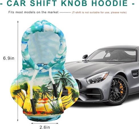 Car Gear Shift Hoodie, Funny Hoodie Automotive Shift Knob Cover Cute Interior Gear Lever Decoration, Fashionable Sweater Shirt Novelty Shifter Stick Protector for SUV Truck RV (Starry Sky) in Saudi Arabia