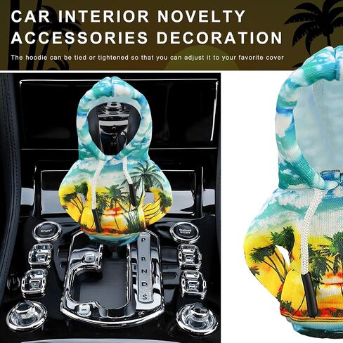 Car Gear Shift Hoodie, Funny Hoodie Automotive Shift Knob Cover Cute Interior Gear Lever Decoration, Fashionable Sweater Shirt Novelty Shifter Stick Protector for SUV Truck RV (Starry Sky) in Saudi Arabia