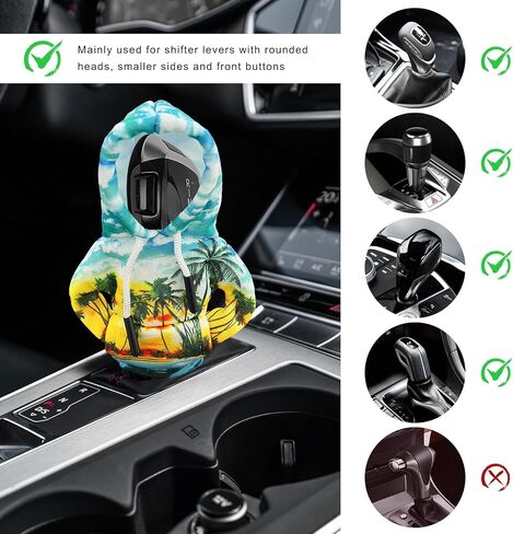 Car Gear Shift Hoodie, Funny Hoodie Automotive Shift Knob Cover Cute Interior Gear Lever Decoration, Fashionable Sweater Shirt Novelty Shifter Stick Protector for SUV Truck RV (Starry Sky) in Saudi Arabia