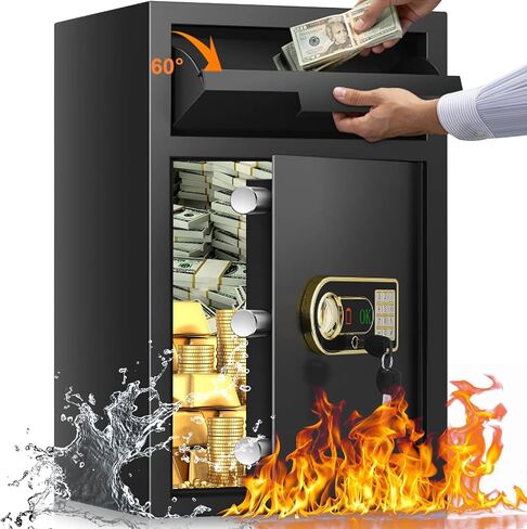 2.8 cu ft صندوق آمن كبير للقطر المثير للإعجاب للأعمال التجارية ، انخفاض نقدي مضاد للسرقة آمن مع فتحة وقفل مزيج ، خزائن إيداع الشقوق لكنيسة بريد الأعمال المنزلية في المنزل in Kuwait