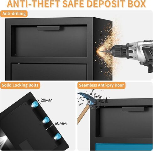 2.8 cu ft صندوق آمن كبير للقطر المثير للإعجاب للأعمال التجارية ، انخفاض نقدي مضاد للسرقة آمن مع فتحة وقفل مزيج ، خزائن إيداع الشقوق لكنيسة بريد الأعمال المنزلية في المنزل in Kuwait
