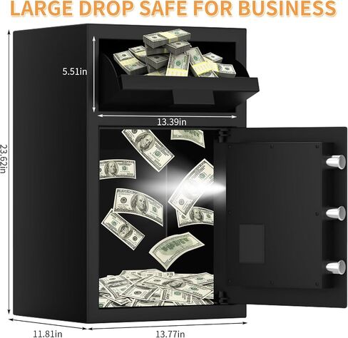 2.8 cu ft صندوق آمن كبير للقطر المثير للإعجاب للأعمال التجارية ، انخفاض نقدي مضاد للسرقة آمن مع فتحة وقفل مزيج ، خزائن إيداع الشقوق لكنيسة بريد الأعمال المنزلية في المنزل in Kuwait