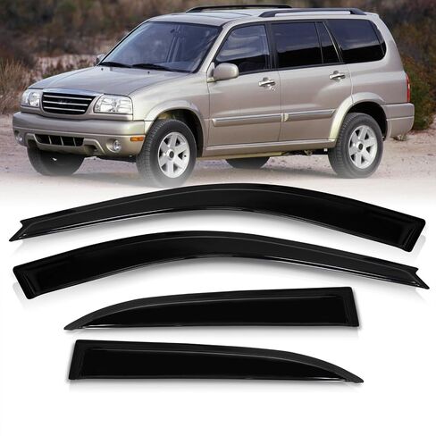 AJP Distributors JDM 4PCS Tape-On Side Door Window Visor Rain Guard Sun Shade Vent Wind Deflector Shield Compatible/Replacement for XL-7 XL7 SUV 4-Door 2001 2002 2003 2004 2005 2006 01 02 03 04 05 06 in Saudi Arabia
