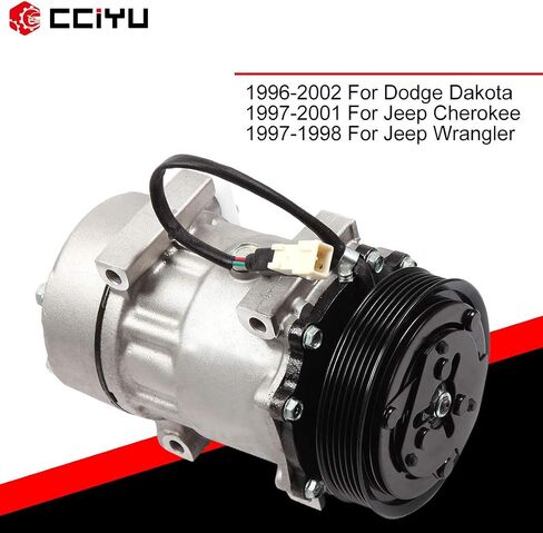 CCIYU Air Conditioner AC Compressor with Clutch for Car 1997-1999 2000 for Jeep Cherokee,1997-1998 for Jeep Wrangler 2.5L 4.0L Air Conditioning Compressor for 10345721 in Saudi Arabia