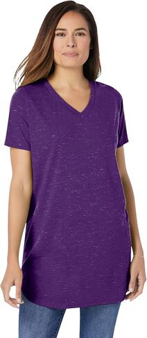Woman Within Plus Size Marled V-Neck Tunic in Kuwait