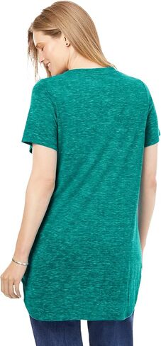 Woman Within Plus Size Marled V-Neck Tunic in Kuwait