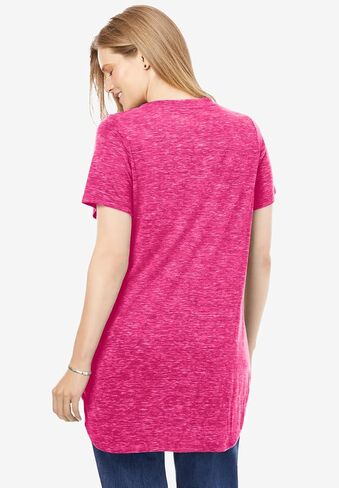 Woman Within Plus Size Marled V-Neck Tunic in Kuwait