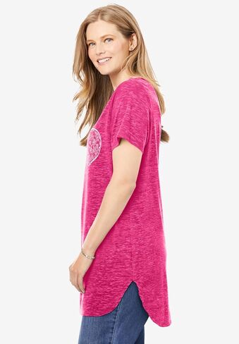 Woman Within Plus Size Marled V-Neck Tunic in Kuwait