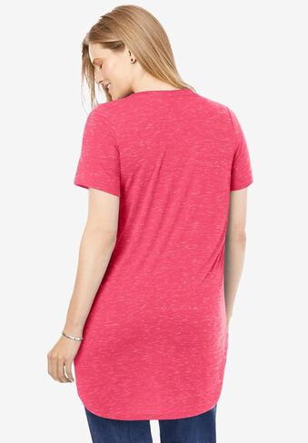 Woman Within Plus Size Marled V-Neck Tunic in Kuwait