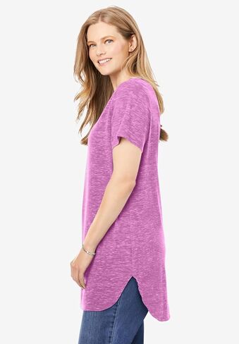 Woman Within Plus Size Marled V-Neck Tunic in Kuwait