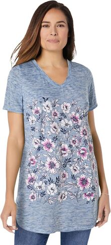 Woman Within Plus Size Marled V-Neck Tunic in Saudi Arabia