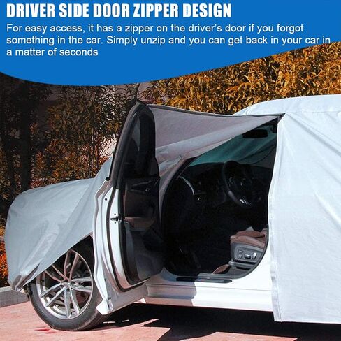 غطاء سيارة مقاوم للماء لسيارة Wrangler Jk، Cj، Yj، Tj & Jl 1987-2020 4 أبواب - غطاء خارجي كامل لجميع الأحوال الجوية، حماية من الشمس والأشعة فوق البنفسجية والغبار والثلج مع سحاب للباب in Kuwait