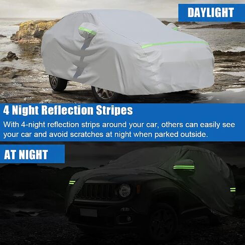 غطاء سيارة مقاوم للماء لسيارة Wrangler Jk، Cj، Yj، Tj & Jl 1987-2020 4 أبواب - غطاء خارجي كامل لجميع الأحوال الجوية، حماية من الشمس والأشعة فوق البنفسجية والغبار والثلج مع سحاب للباب in Kuwait