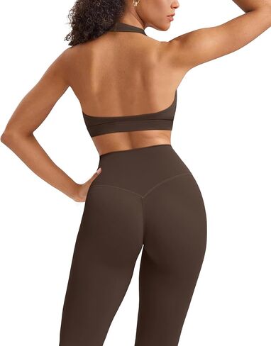RXRXCOCO Backless Workout Sets for Women 2 Piece Halter Sports Bra Hidden Scrunch High Waisted Gym Leggings Matching Set in Kuwait