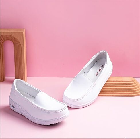 Nurses Shoes for Women Comfortable Slip On Lightweight White Slip Resistant Shoes for Women Women Walking Shoes with Arch Support Healthcare Women's Work Shoes in Kuwait