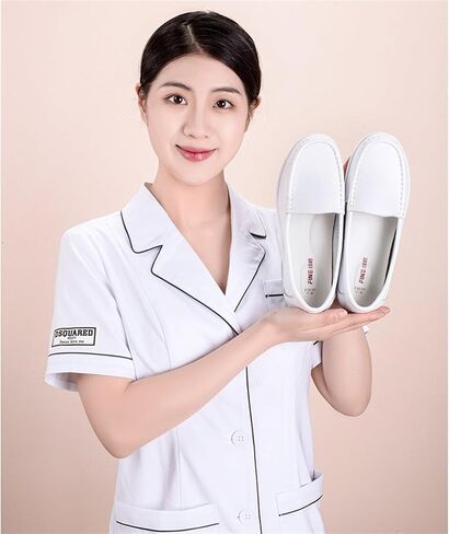 Nurses Shoes for Women Comfortable Slip On Lightweight White Slip Resistant Shoes for Women Women Walking Shoes with Arch Support Healthcare Women's Work Shoes in Saudi Arabia
