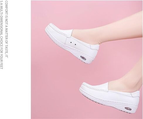 Nurses Shoes for Women Comfortable Slip On Lightweight White Slip Resistant Shoes for Women Women Walking Shoes with Arch Support Healthcare Women's Work Shoes in Saudi Arabia